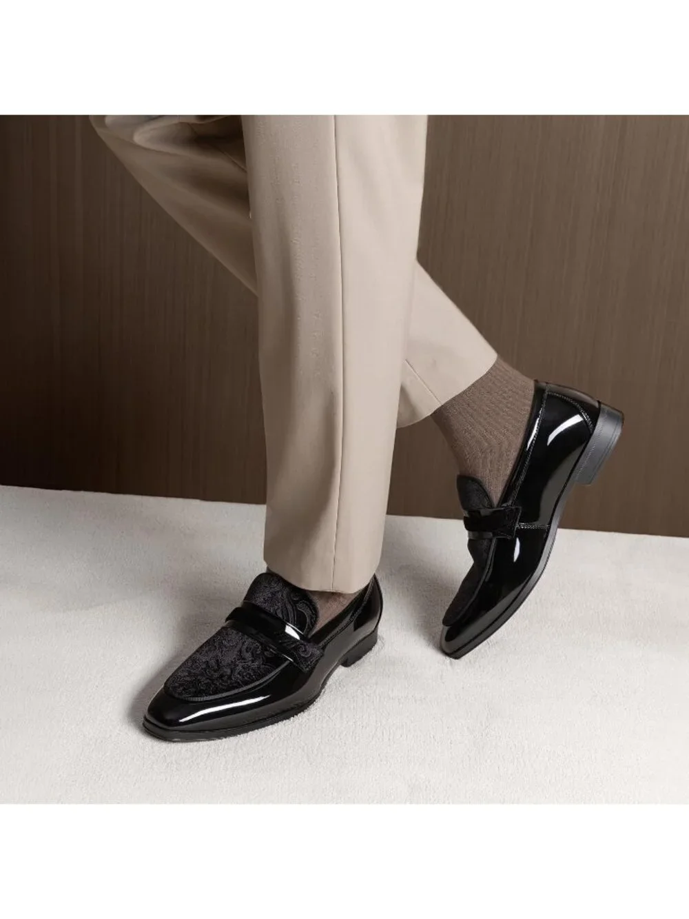 Men's Black Velvet Tuxedo Loafers Slip On Wedding Formal Dress Causal Shoes